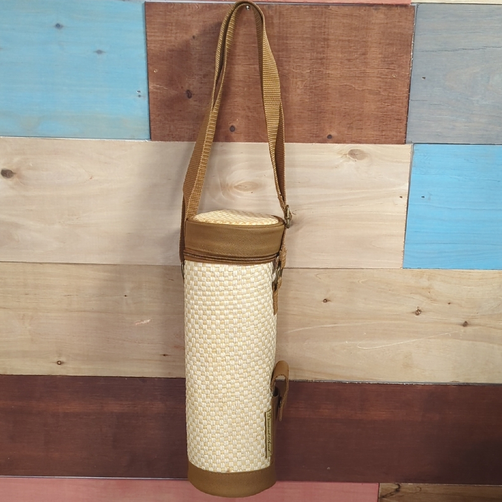 Wine Tote Elegant Tan and Cream Travel Bag